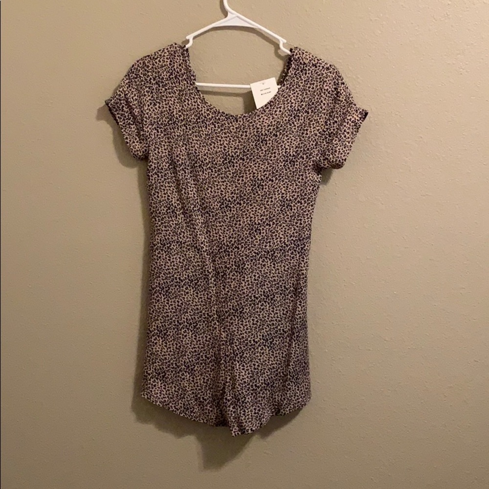 NWT Audrey 3+1 Curl Surf Romper Cheetah Open Back